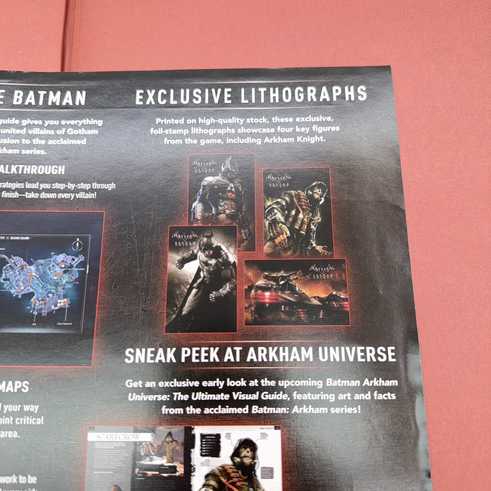 Batman: Arkham Knight Collector’s Edition BradyGames Hardcover with Lithographs
