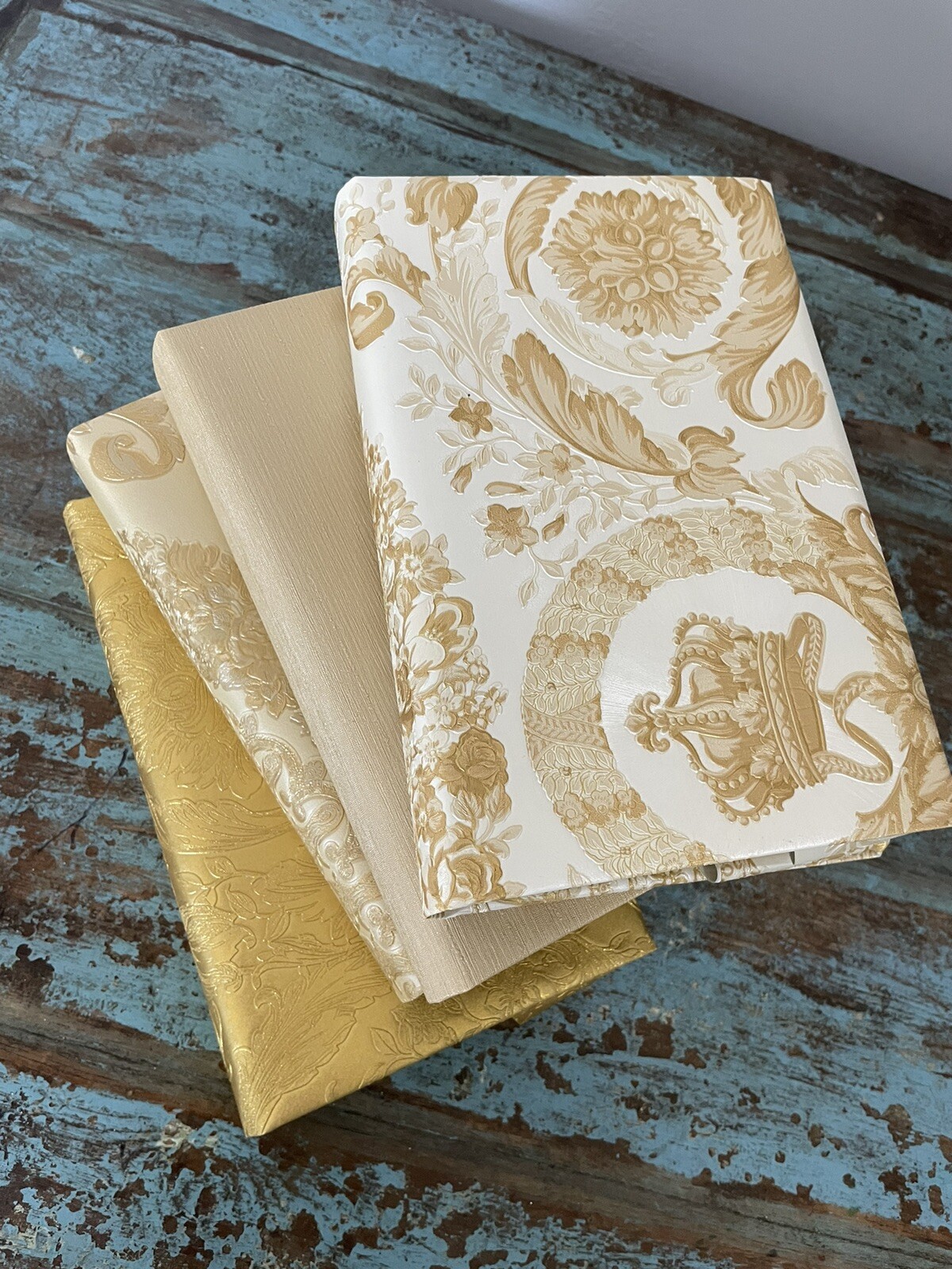 Versace Wallpaper Covered Books Set Of 4 Gold