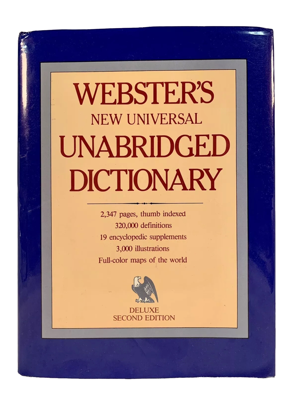 WEBSTERS Deluxe 1983 UNABRIDGED DICTIONARY ~ 320,000 Definitions ~ 2347 Pages