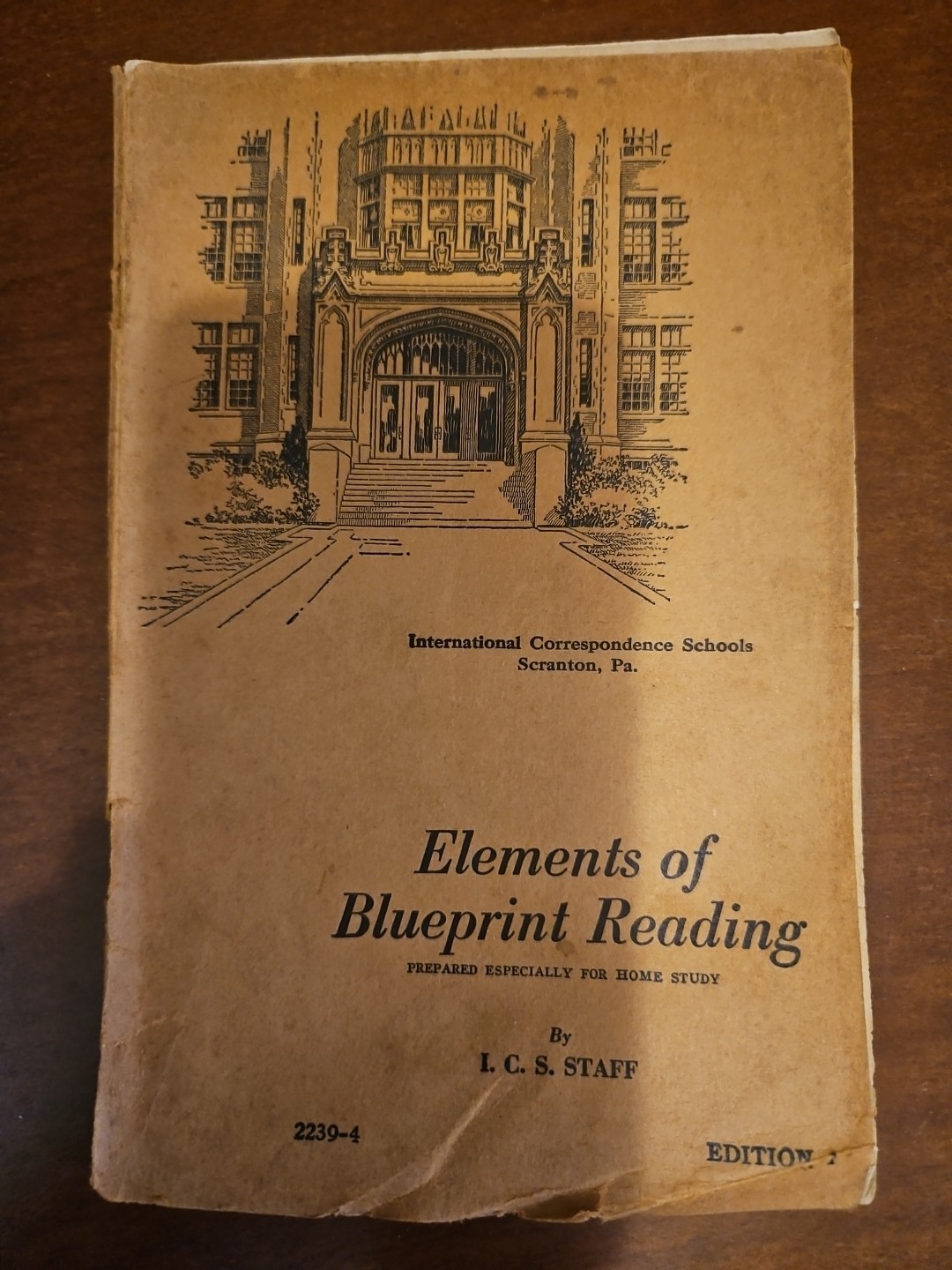 1942 Elements Of Blueprint Reading By I.C.S. Staff Edition 1