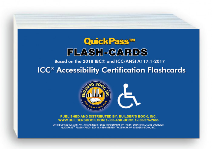 Accessibility Cert. QuickPass Flash-Cards based on 2018 IBC & ANSI A117.1-2017