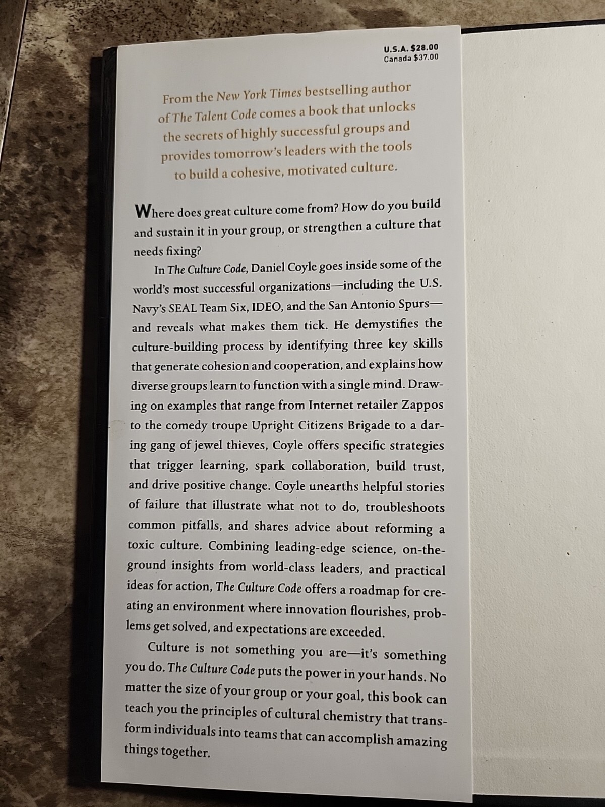The Culture Code : The Secrets of Highly Successful Groups by Daniel Coyle…