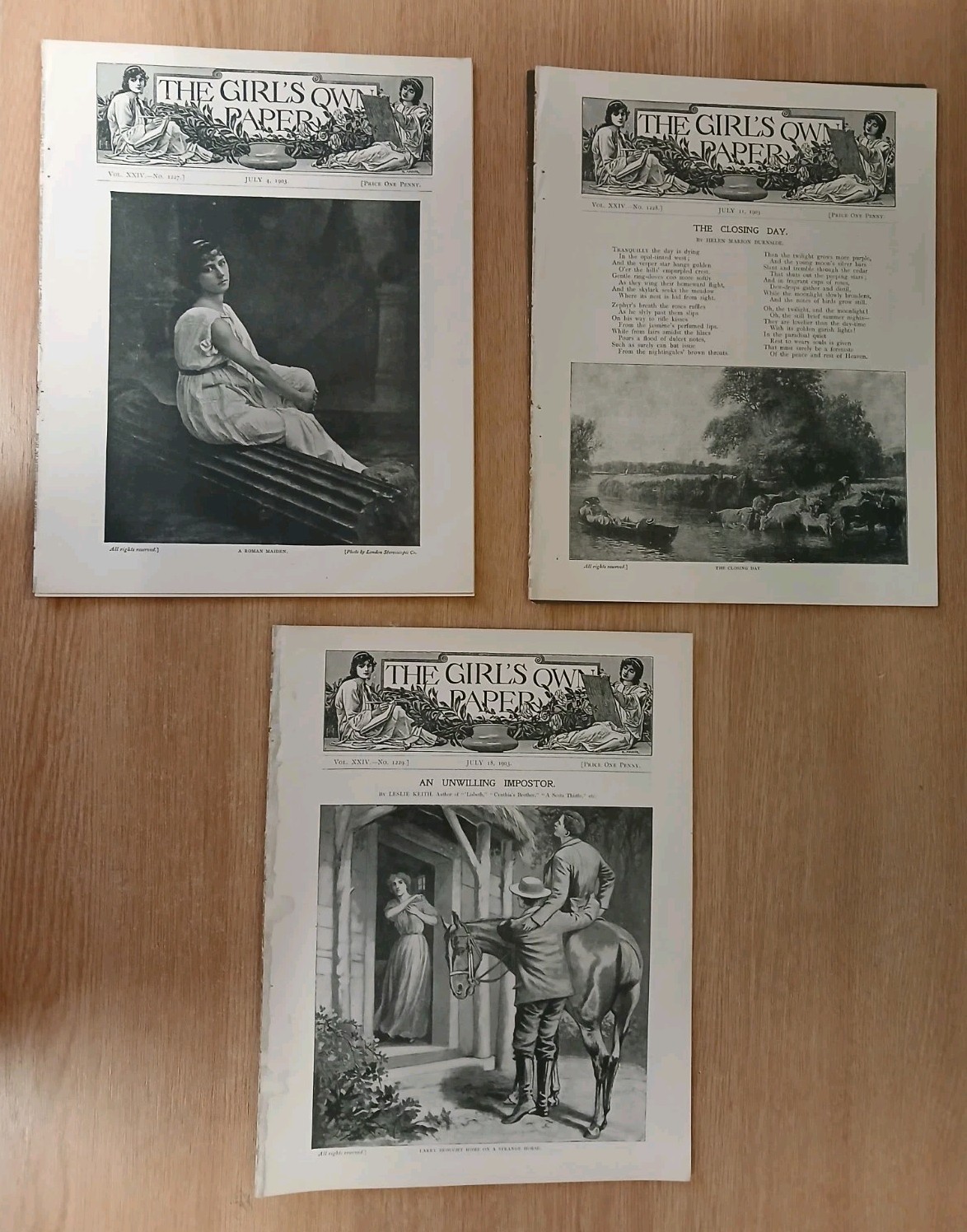 Three Issues Of The Girl’s Own Paper, July 1903, Issues #1227, #1228 and #1229