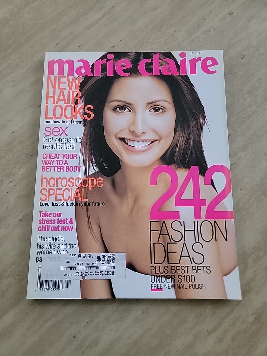 Vintage Marie Claire Magazine | July 1998 | Model Elsa Benitez Cover