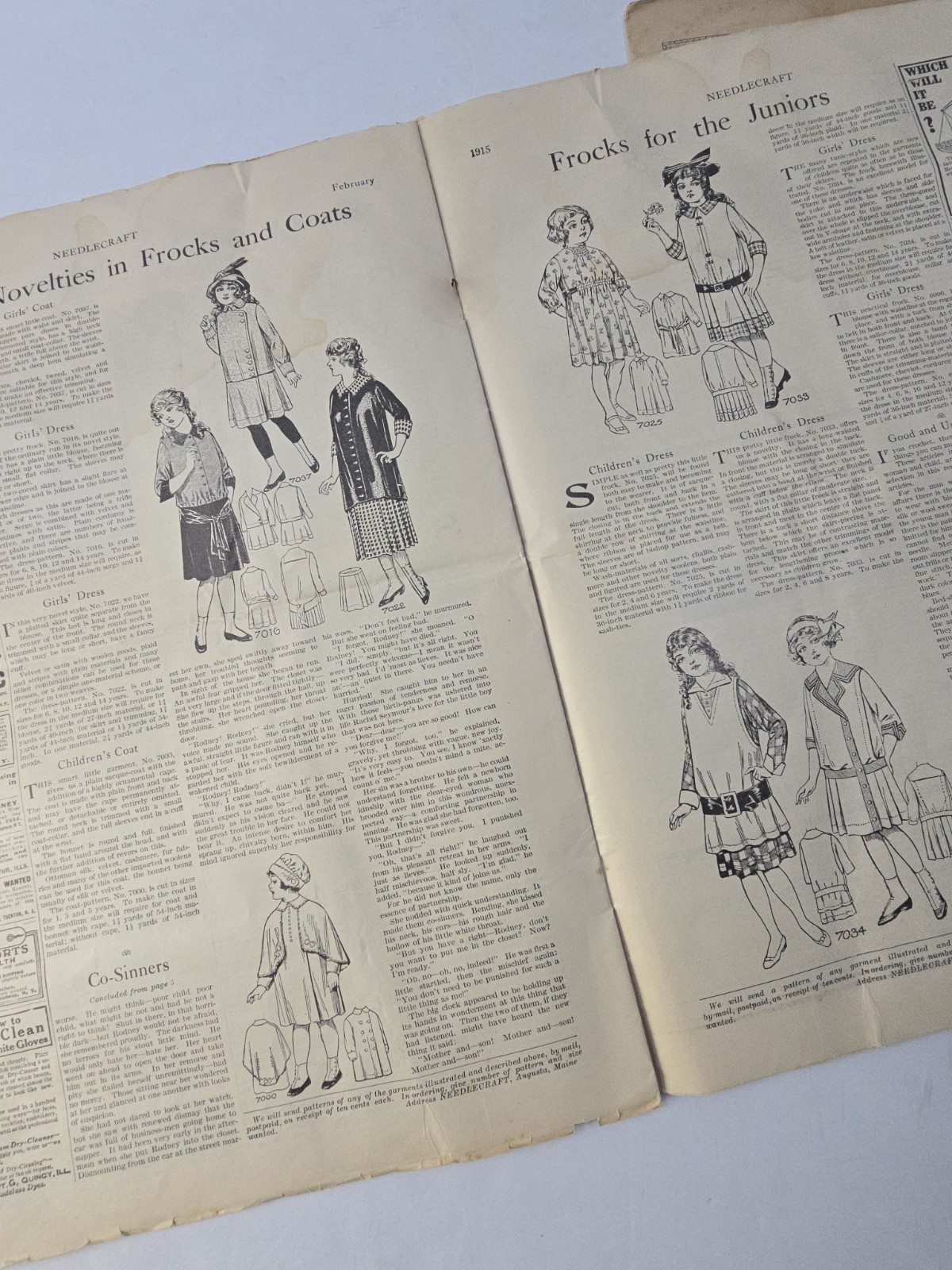 Antique Needlecraft Magazine Lot 1914 1915 Fashion Patterns Ads Home Decor Art