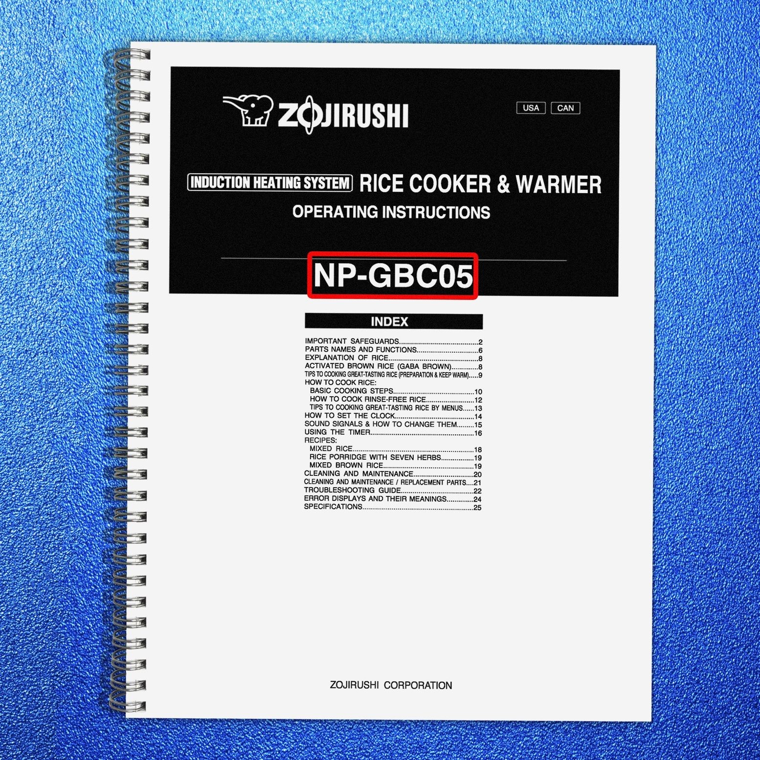 ZOJIRUSHI NP-GBC05 Induction Heating Rice Operating Instructions Manual – BINDER